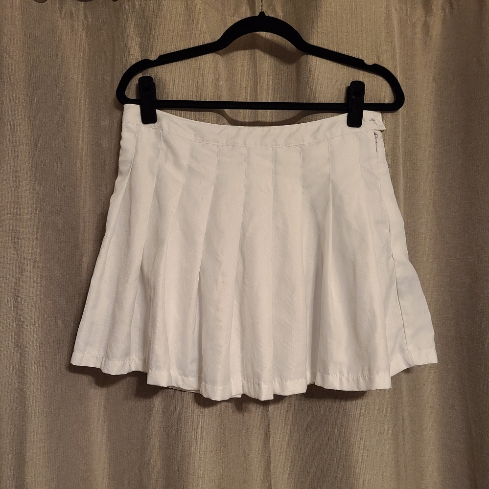 Faded Rose White Pleated Tennis Skirt
